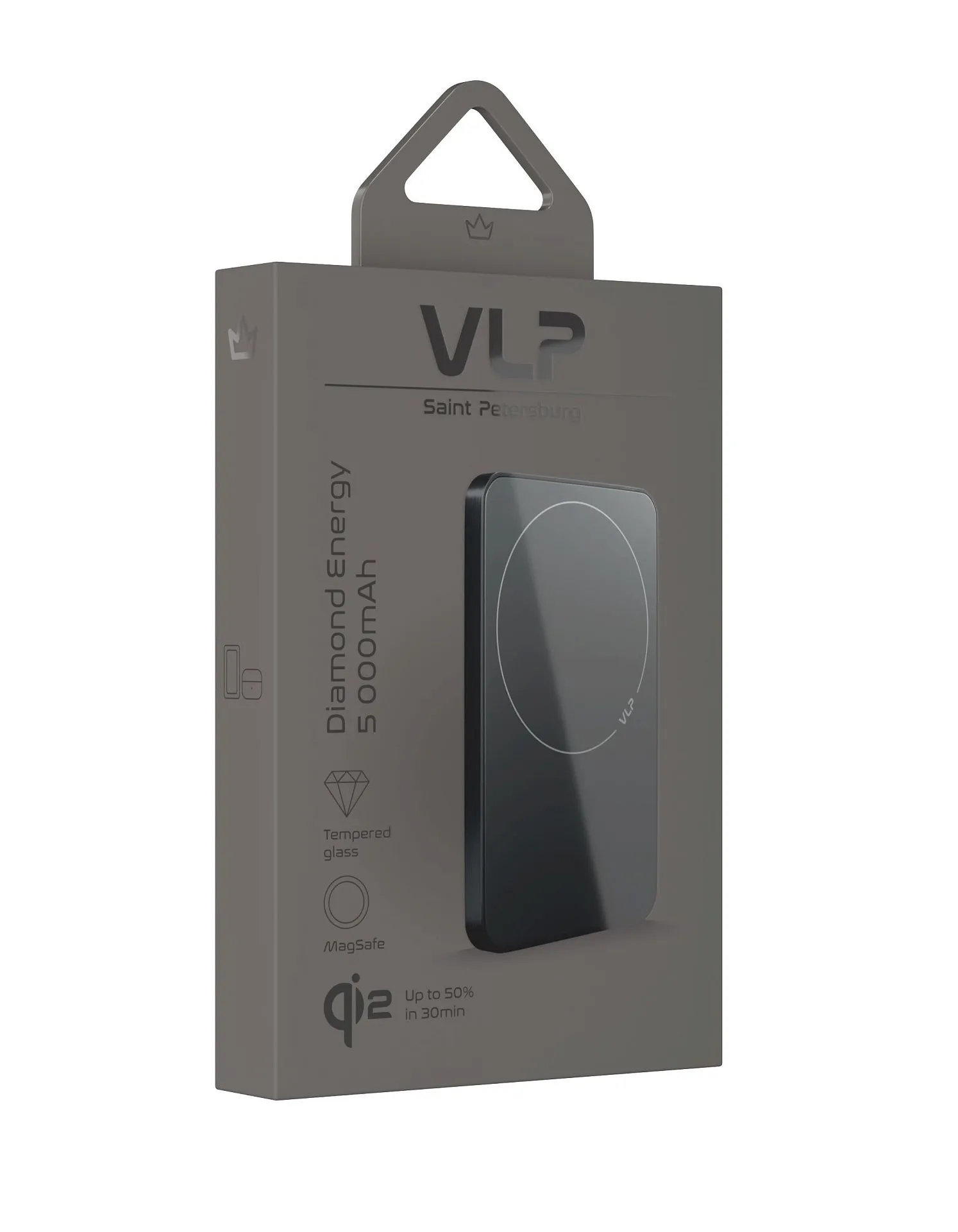 Аккумулятор внешний VLP Diamond Energy MagSafe, Qi2, 5000 mAh, USB-C, черный титанphoto7