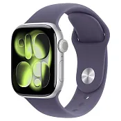 Apple Watch Series 11, 42 мм корпус из алюминия цвета Серебристый, спортивный ремешок цвета Фиолетовый туман