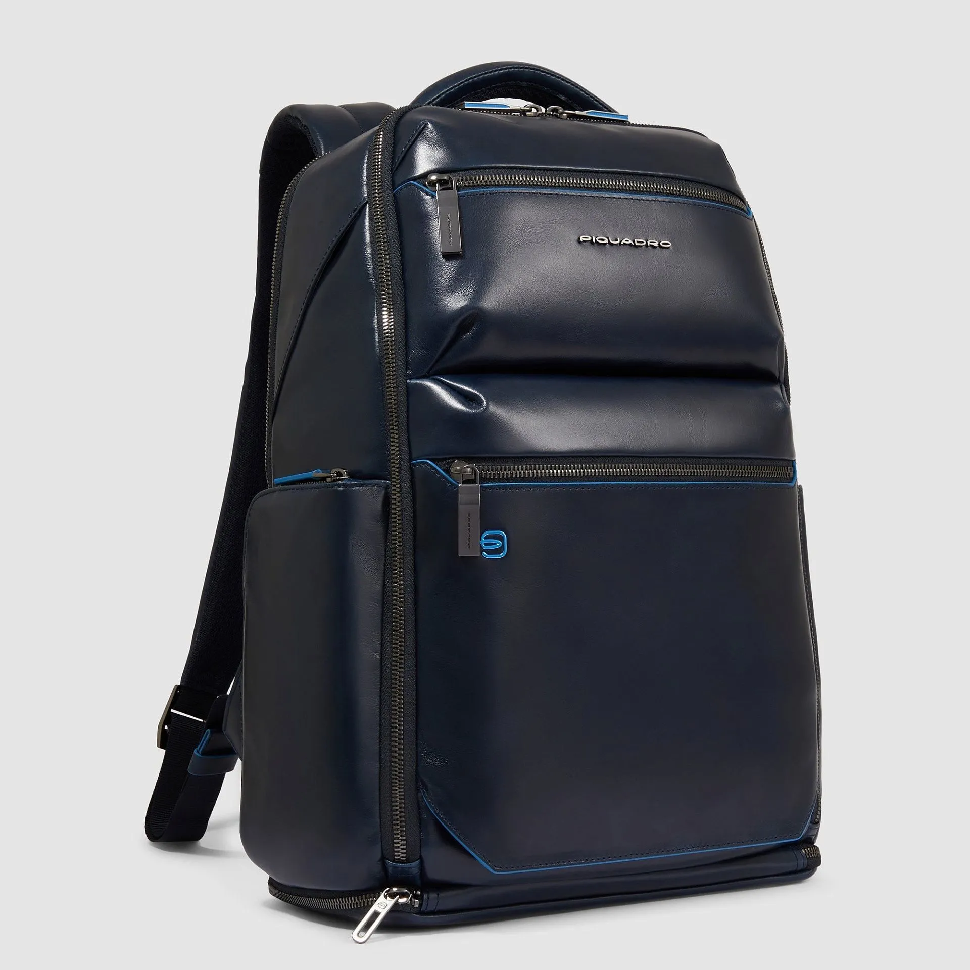 Кожаный рюкзак для ноутбука 15,6" со стальным тросом Piquadro CA6592B2BM/BLU2, синийphoto1