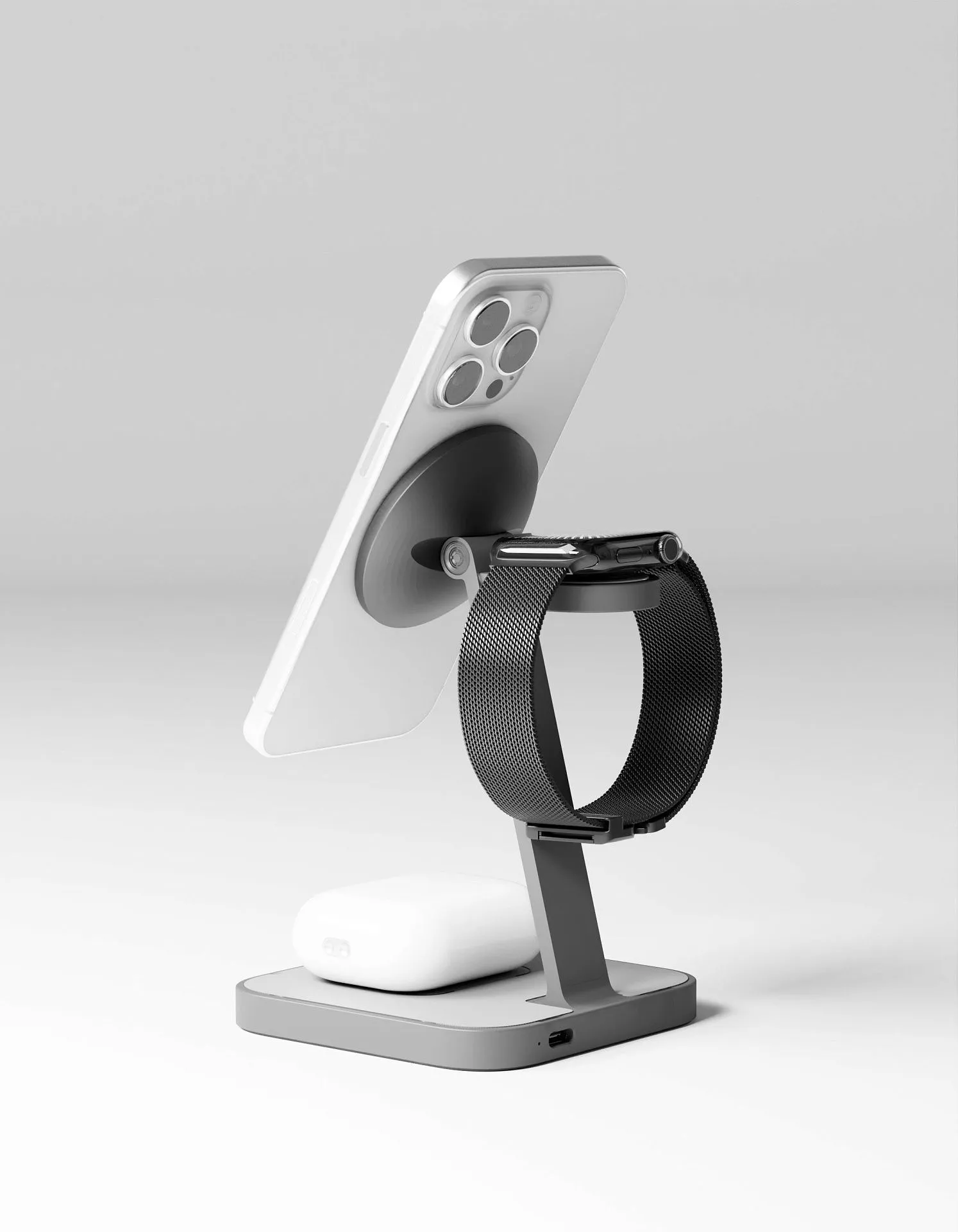 Беспроводное зарядное устройство VLP Unity Power 3in1 для Apple, серый космосphoto5