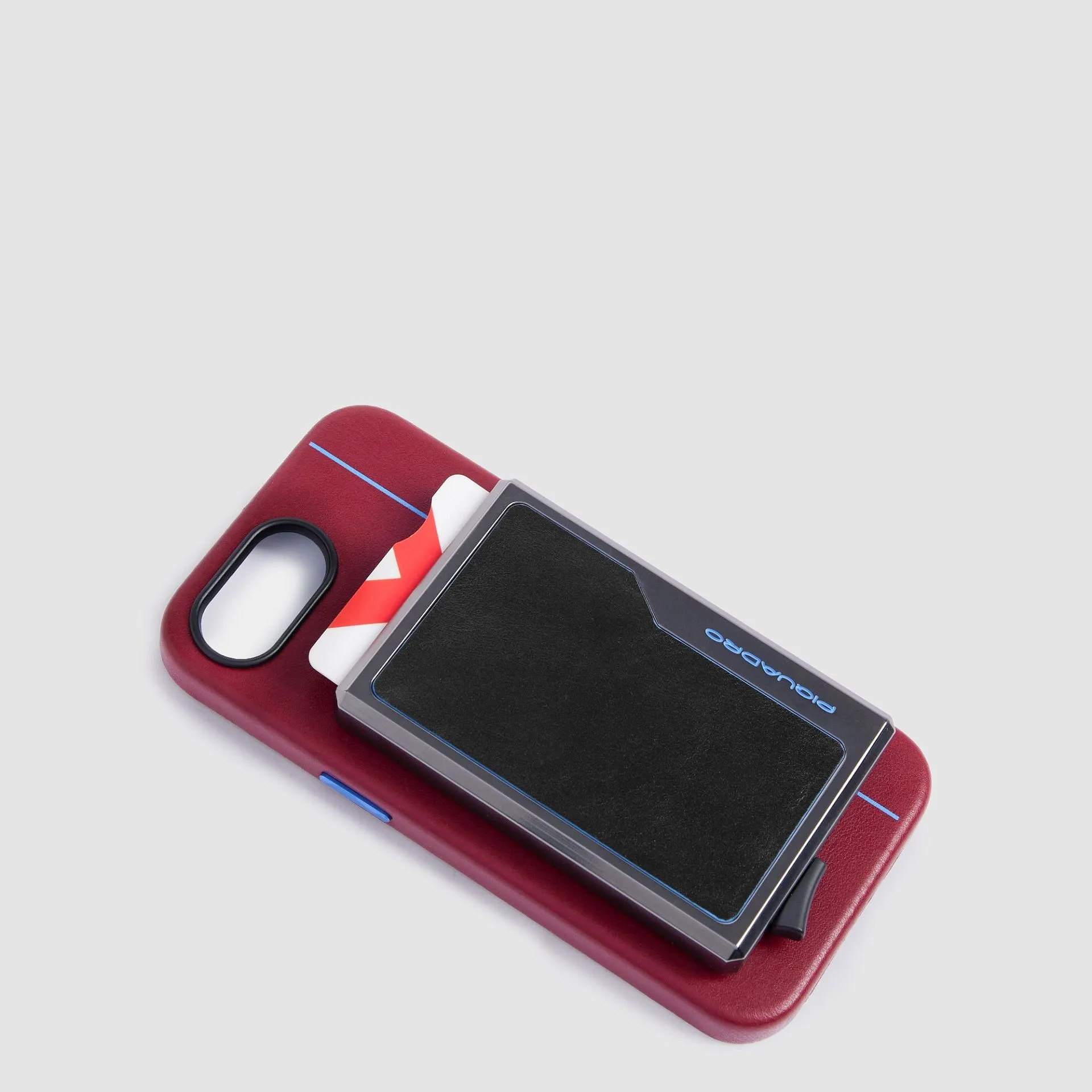 Кардхолдер MagSafe из алюминия и кожи, RFID-защита Piquadro PP7072B2R/N, чёрныйphoto1