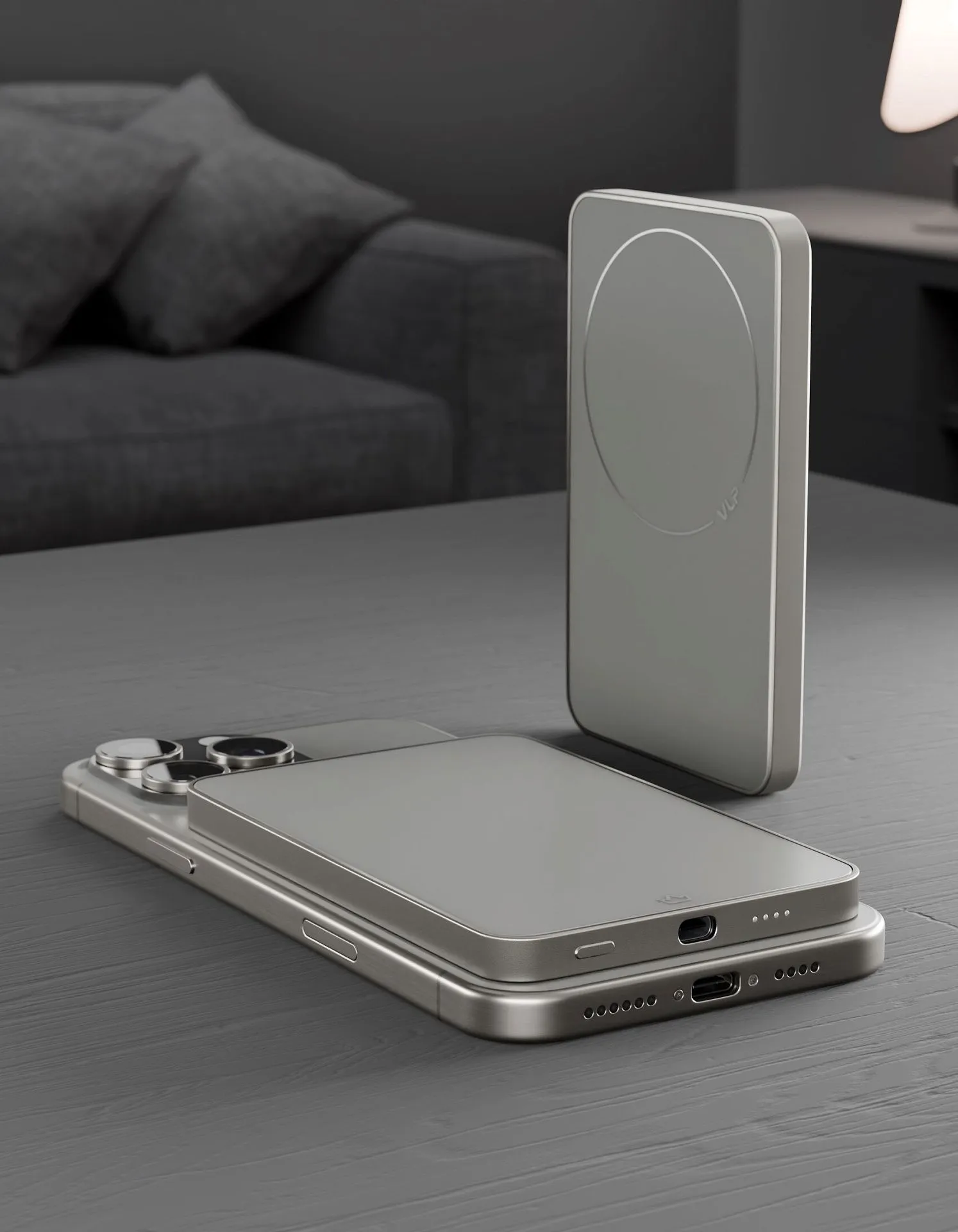 Аккумулятор внешний VLP Diamond Energy MagSafe, Qi2, 5000 mAh, USB-C, натуральный титанphoto5