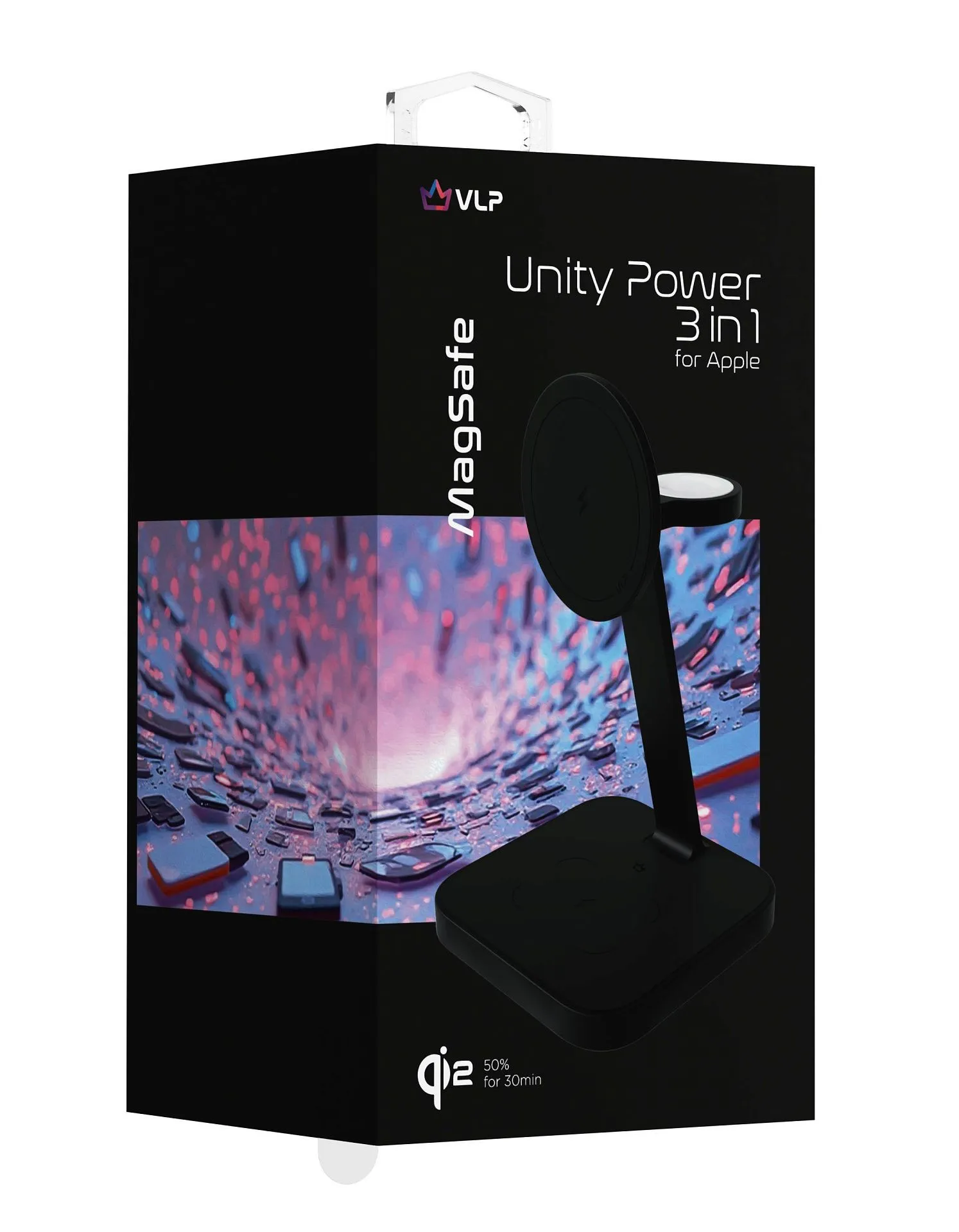 Беспроводное зарядное устройство VLP Unity Power 3in1 для Apple, черный титанphoto4