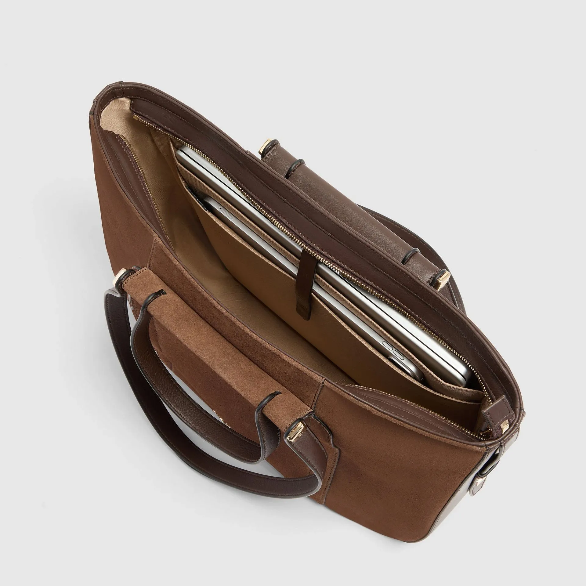 Женская кожаная сумка для ноутбука 14" Piquadro BD7136W92/MS, коричневый - noce scuro scamosciatophoto3
