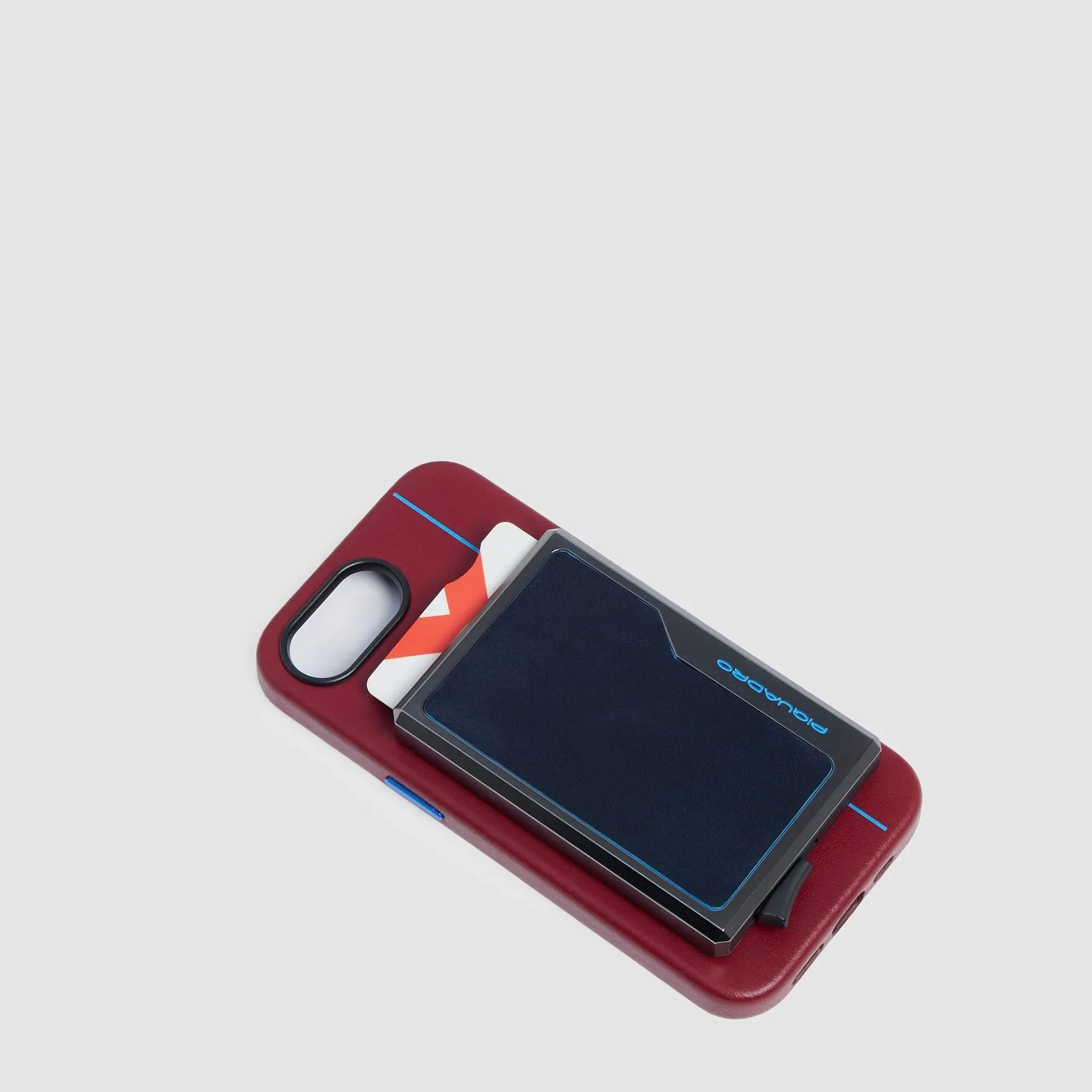Кардхолдер MagSafe из алюминия и кожи, RFID-защита Piquadro PP7072B2R/BLU2, синийphoto2