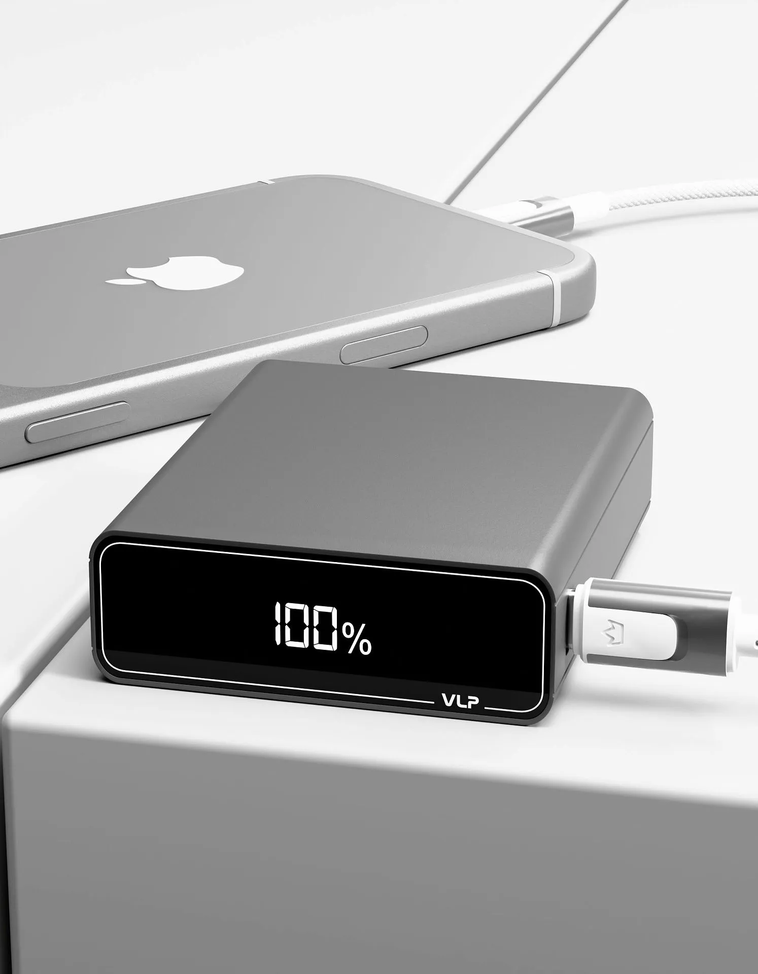 Аккумулятор внешний VLP B-Energy 10000 mAh 30W, USB-C, USB-A , steel grayphoto2