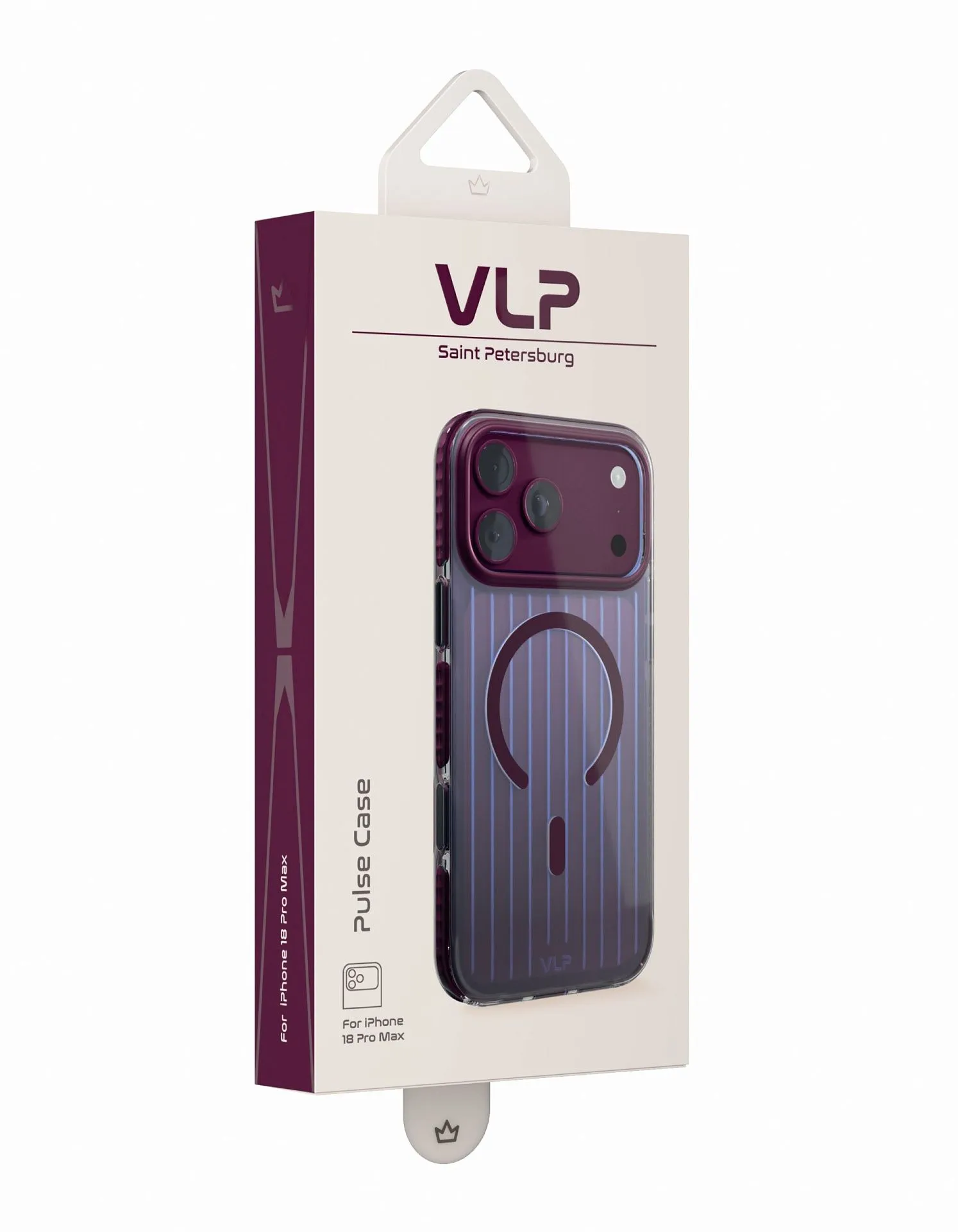 Чехол защитный VLP Pulse Case с MagSafe для iPhone 18 Pro Max, темно-вишневыйphoto9