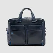 Кожаная сумка для ноутбука 14" с навесным замком Piquadro CA2849B2/BLU2, синий