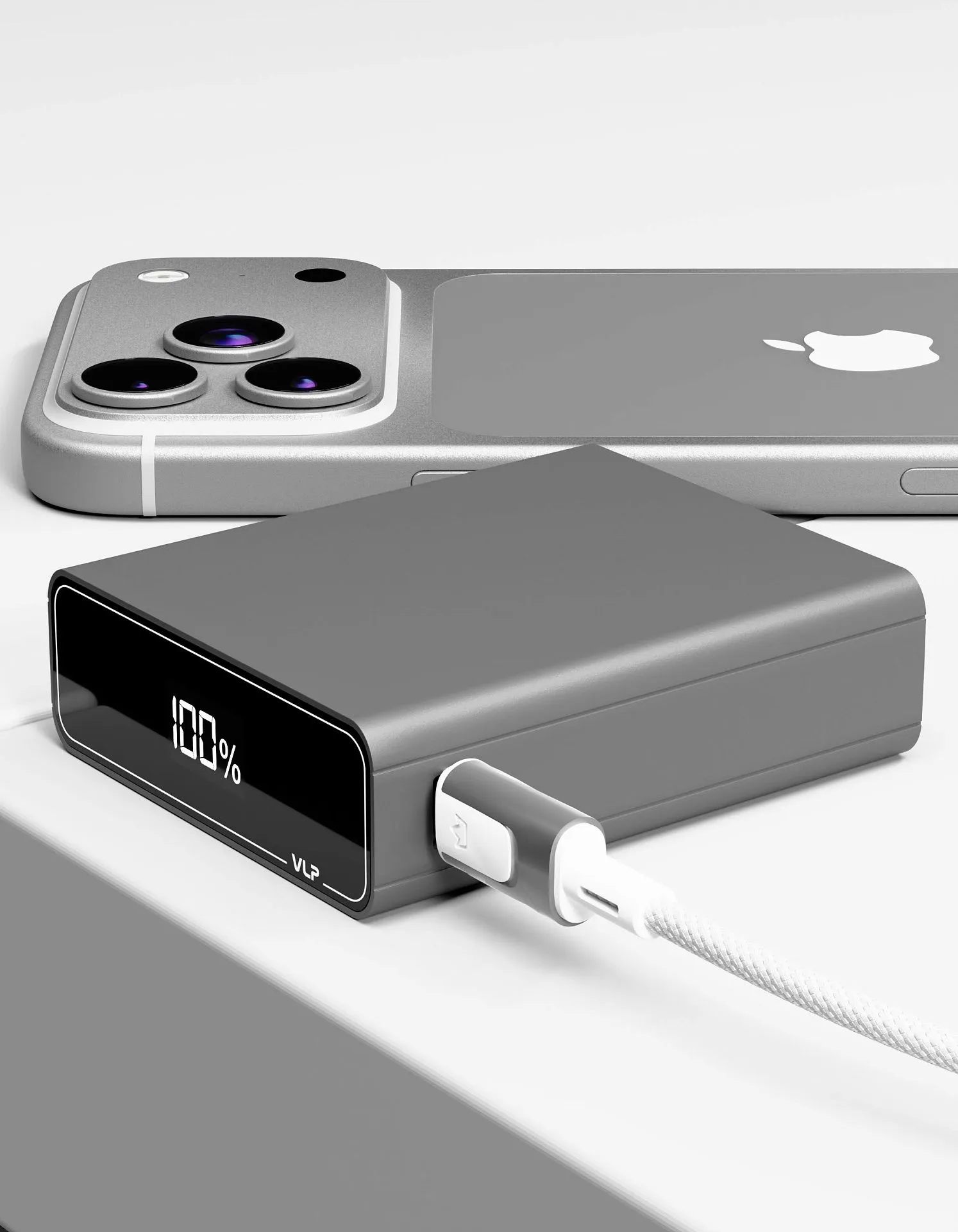 Аккумулятор внешний VLP B-Energy 10000 mAh 30W, USB-C, USB-A , steel grayphoto3