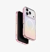 Чехол UNIQ Iridescia для iPhone 17 Pro, голографический розовый (Pink Prism)