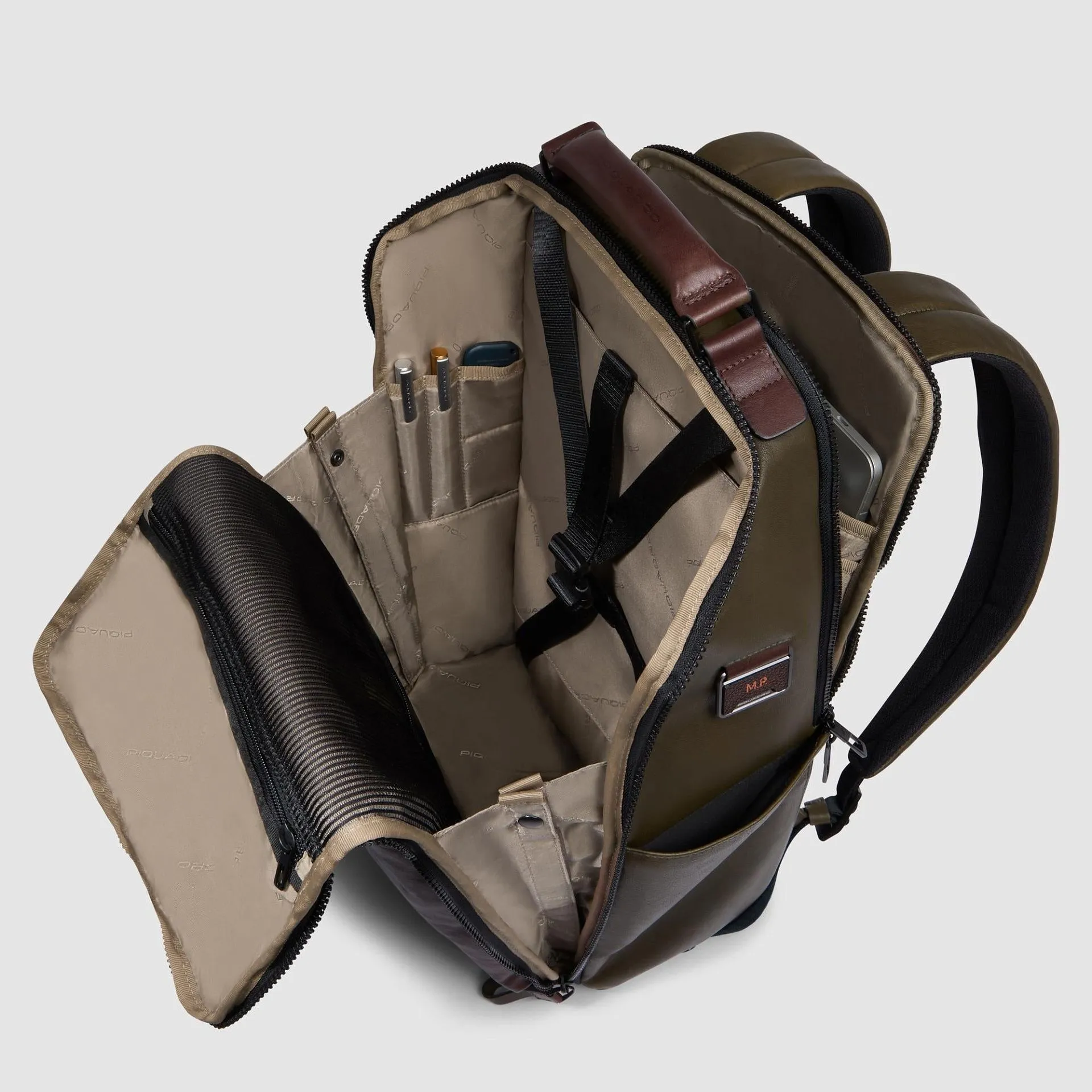 Кожаный рюкзак для ноутбука 15,6" Harper Piquadro CA6645AP/VETM, зелёныйphoto4