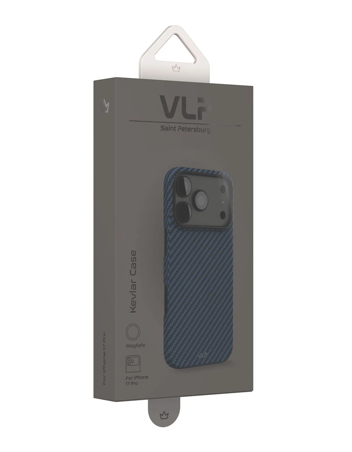 Чехол защитный VLP Kevlar Case с MagSafe для iPhone 17 Pro, синийphoto5