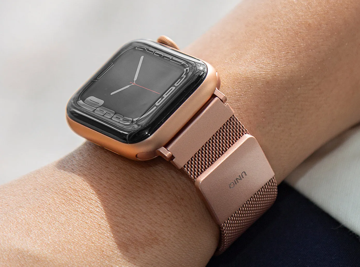 Ремешок UNIQ Dante для Apple Watch 46/45/44 мм, бежевый (Starlight)