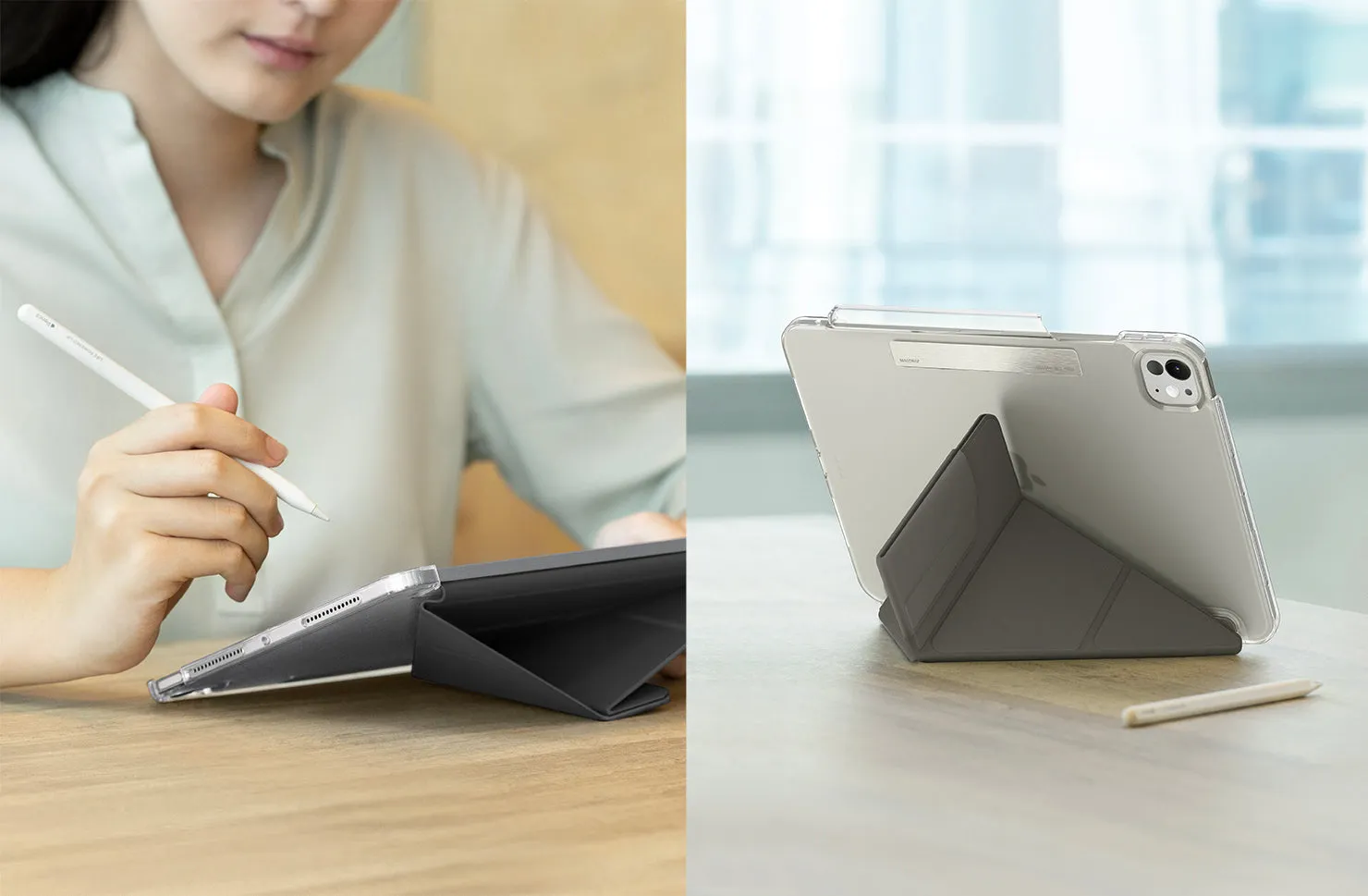 Чехол UNIQ Camden Click для iPad Pro 11" (M4-M5), серый (Dark Gray)