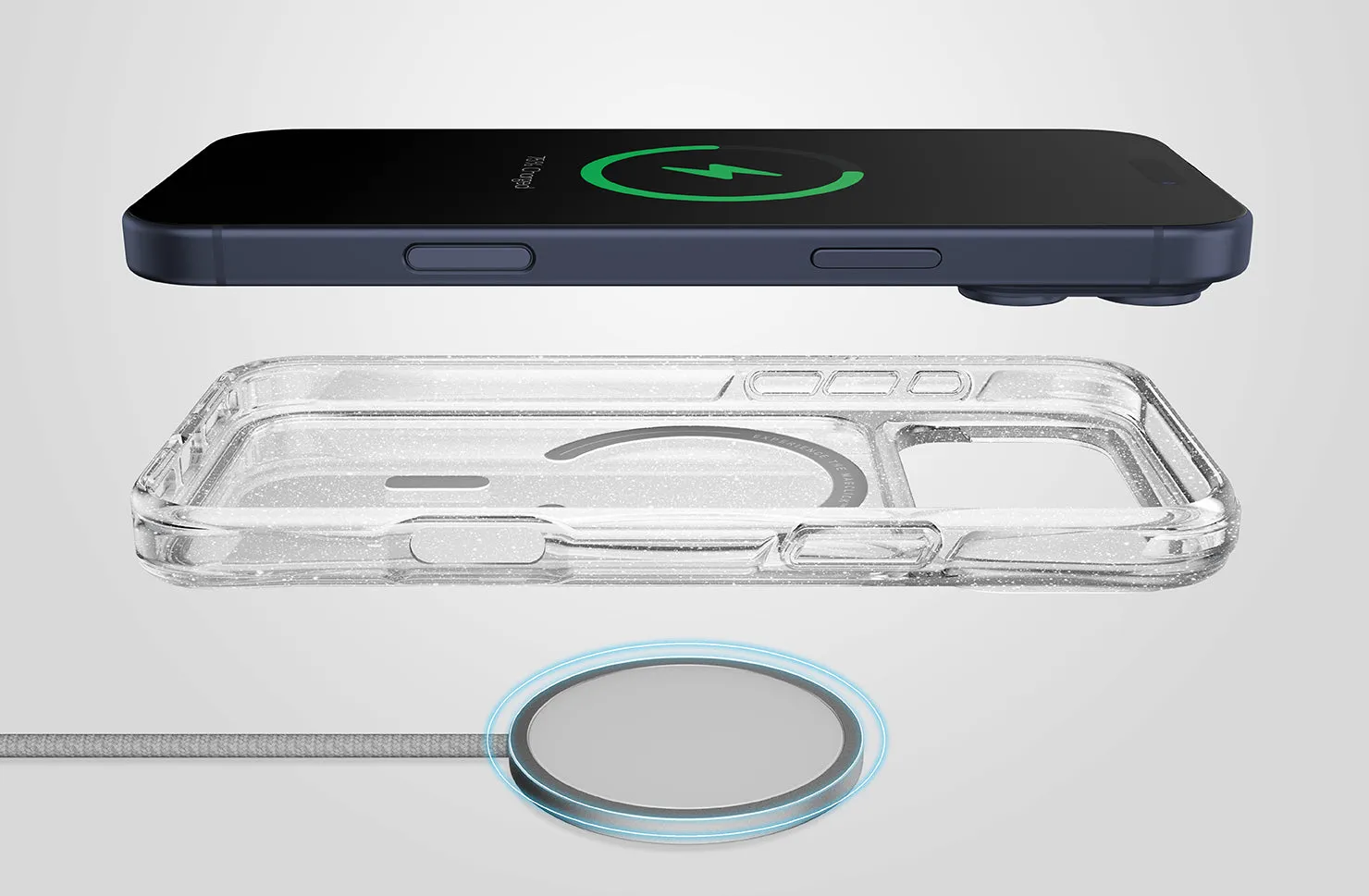 Чехол UNIQ LifePro Xtreme Tinsel для iPhone 17 Pro, прозрачный с блестками (clearglitter)