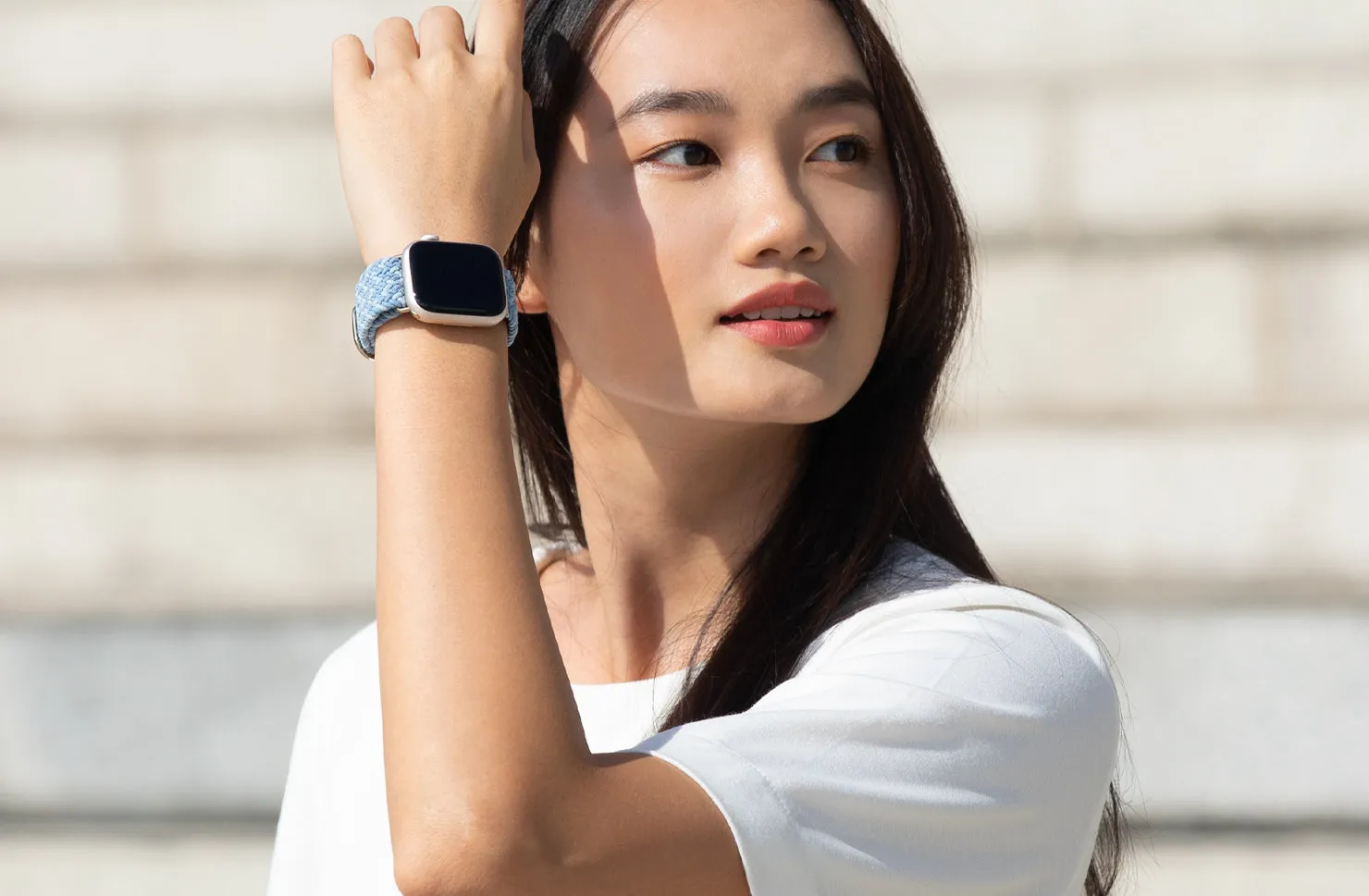 Ремешок UNIQ Aspen DE для Apple Watch 42/41/40 мм, синий (Cerulean Blue)