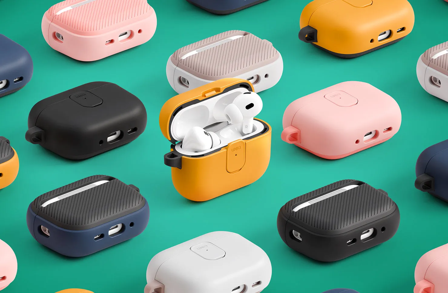 Чехол UNIQ Clyde для AirPods Pro (3rd Gen), серый / желтый (Racingyellow Darkgrey)