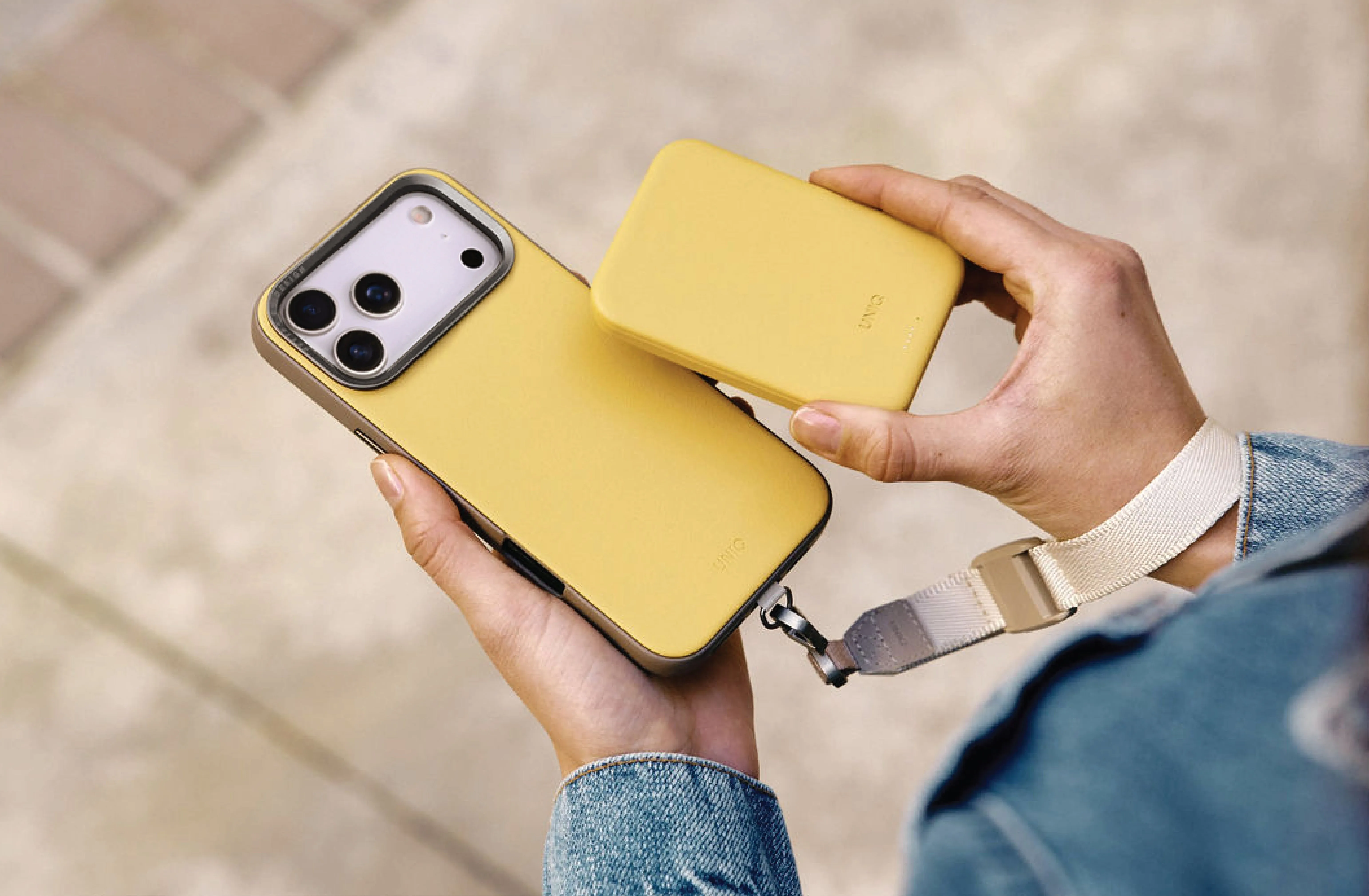 Чехол UNIQ Lyden DS для iPhone 17 Pro, желтый (Canary Yellow)
