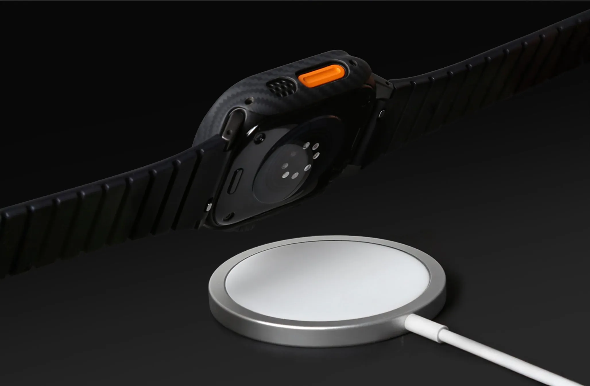 Чехол UNIQ Keva Verge для Apple Watch 49 мм, черный (Carbon Black)