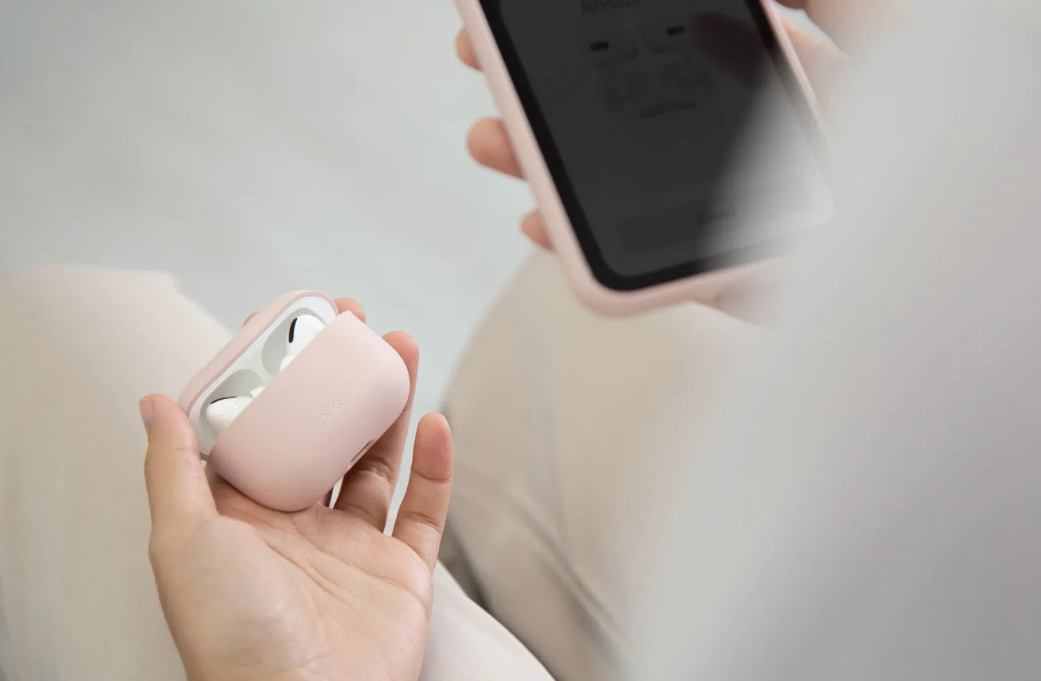 Чехол UNIQ Lino для AirPods Pro (3rd Gen), розовый (Blush Pink)