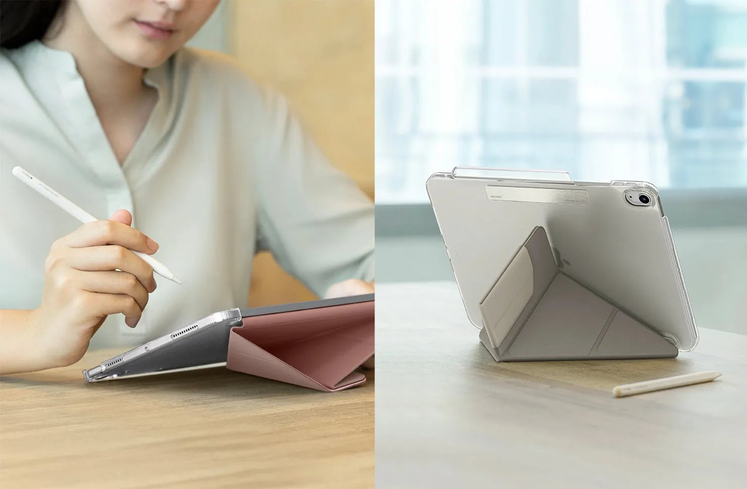 Чехол UNIQ Camden Click для iPad Air 11" (M2-M4), бежевый (Ivory)