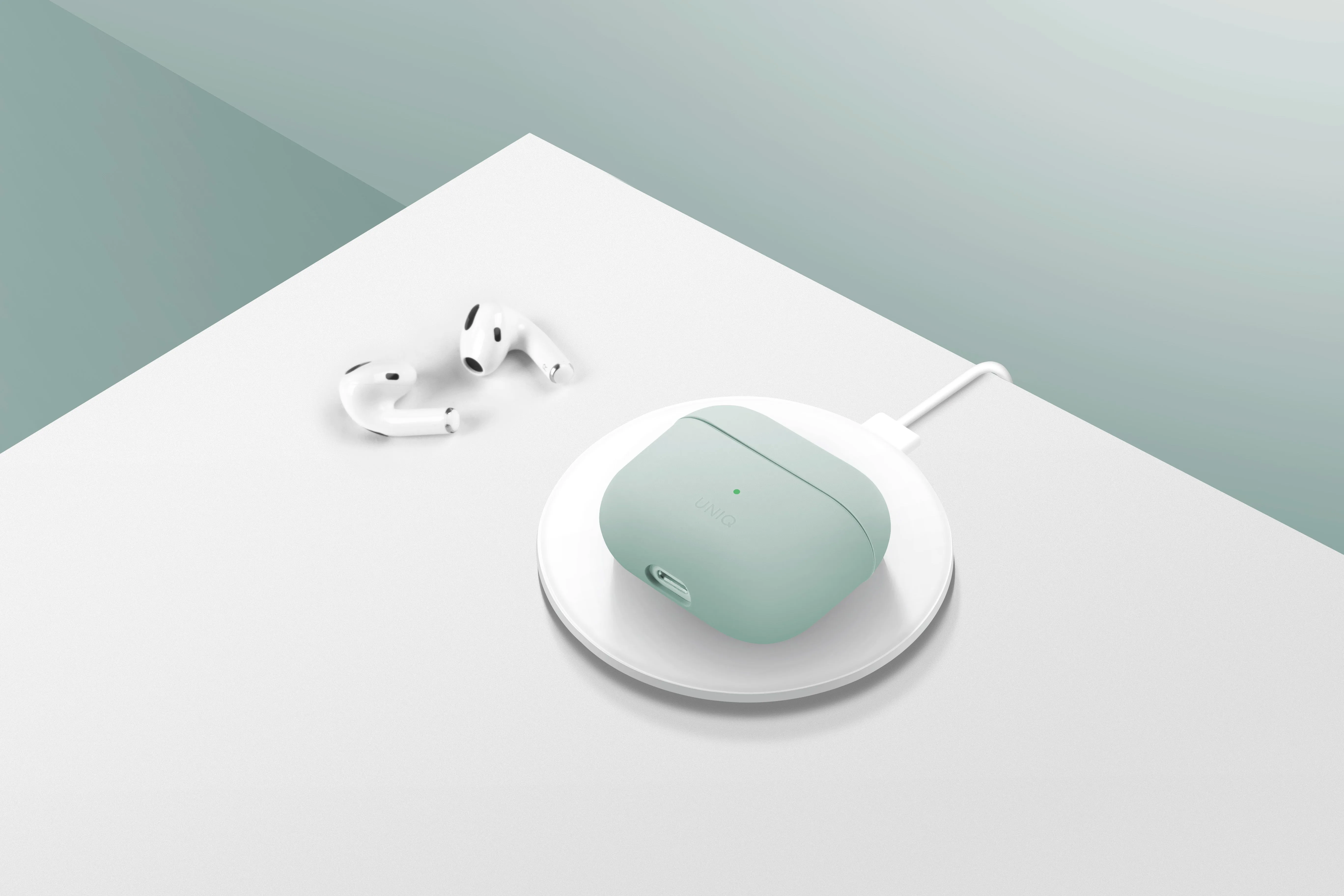 Чехол UNIQ Lino для AirPods 4 / AirPods 5, серый (Grey)
